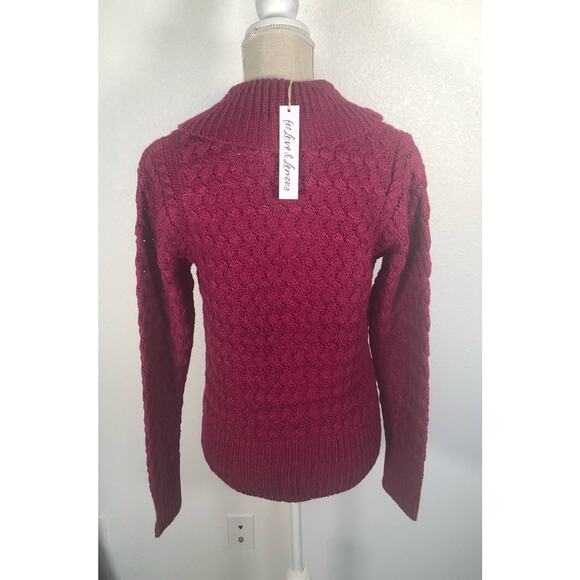 For Love and Lemons Florence Magenta Basket Weave Cardigan - XS - Picture 5 of 6